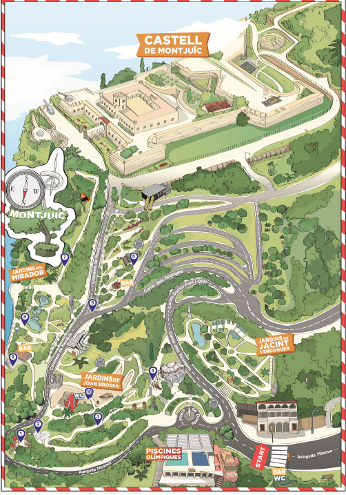 mapa montjuic