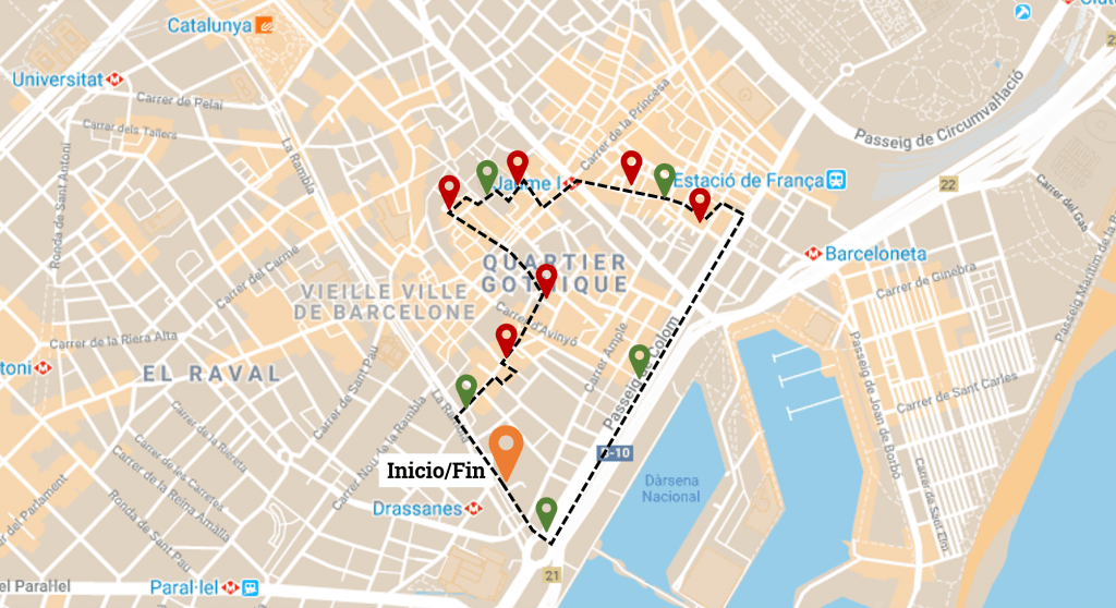 Recorrido decathlon